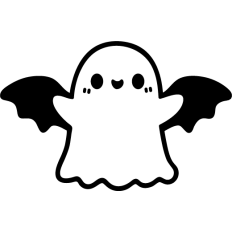 simple ghost with bat wings