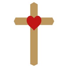 Simple Christian Cross with Heart in Center - DIY Religious Craft for Silhouette Studio