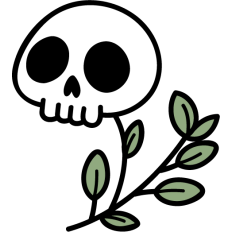 simple skull flower