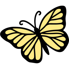 simple yellow spring butterfly