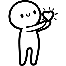 simple stickman with a heart