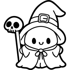 simple wizard lineart