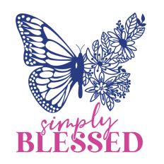 Simply Blessed Butterfly SVG Quote