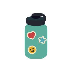 Water Bottle with Stickers