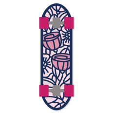 Skateboard bookmark - flowers