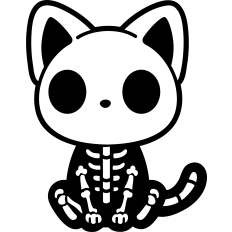 skeleton cat cute