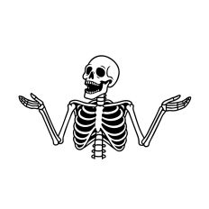 Skeleton with open arms