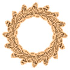 Iris Elegant Scrolling Ornamental Wreath Border Frame Sketch Design with Mat