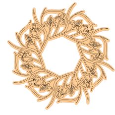 Double Iris Elegant Scrolling Ornamental Wreath Border Frame Sketch Design with Mat