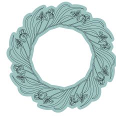 Iris Elegant Scrolling Ornamental Wreath Border Frame Sketch Design with Mat 
