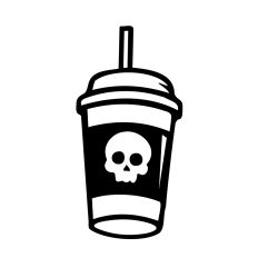 Coffee cup with skull design