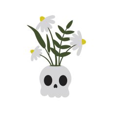 Skull with flowers