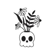 Skull with flowers