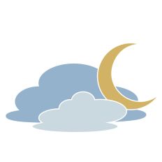 Moon and clouds