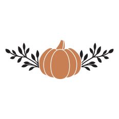 Pumpkin with leaves