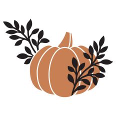 Pumpkin with leaves