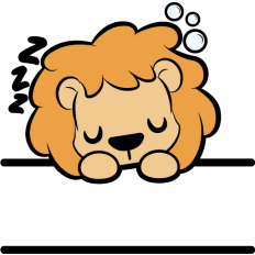 sleeping lion label