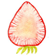 Watercolor Strawberry Slice