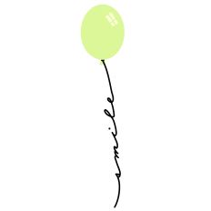 SMILE STRING ON YELLOW GREEN BALLOON – RABEA BILZ