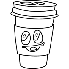 Smiling To-Go Cup Outline