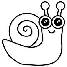 Snail with Big Eyes Outline