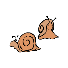 Cute little Garden Snails layered SVG
