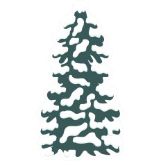 Snow Covered Dark Green Pine Tree - Print and Cut