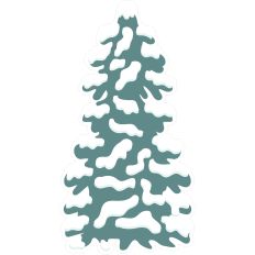 Snow Covered Light Green Pine Tree - Print and Cut
