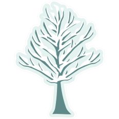 Snow Covered Oak Tree - Print and Cut