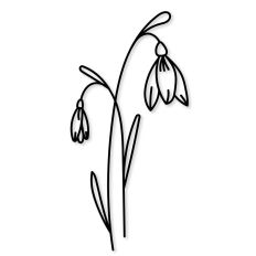 Snowdrop Outline Birth Flower