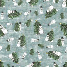 Snowmen in the trees printable background