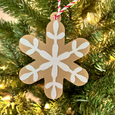 Snow Flake Gingerbread Paper Ornament 