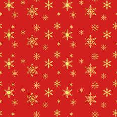 Sparkle Christmas—Gold Snowflake - Red
