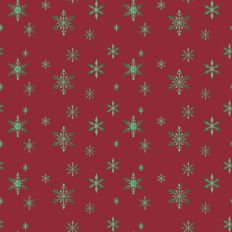 Sparkle Christmas—Green Snowflake - Dk Red