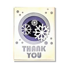 Winter Snowflake Thank You Card SVG Cut File