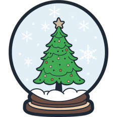 cute snowglobe with christmas tree 
