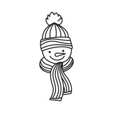 Snowman with beanie and scarf