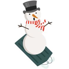 winter snowman sledding