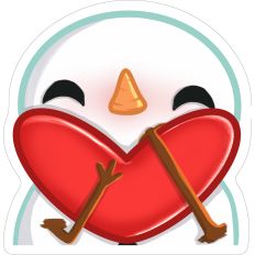 Hearts Snowman