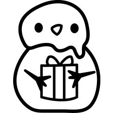 Snowman Gift Lineart