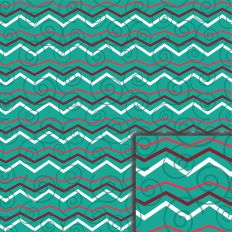 Snowman Swirls Chevron Stripes Teal 