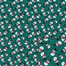 Snowman Swirls Snowman Teal Printable Pattern