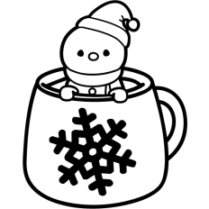 cute snowmen in a mug