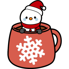 cute christmas snowmen in a mug