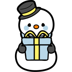 cute snowmen with present