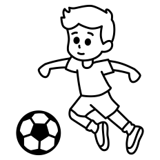 Soccer Player Kid Outline