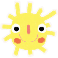Watercolor Happy Sun, Kids illustrations