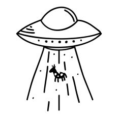Spaceship and Cow Doodle