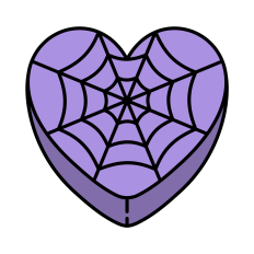Spider Web Candy Heart SVG | Halloween Clipart