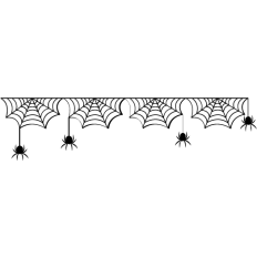 spiderweb banner with spiders